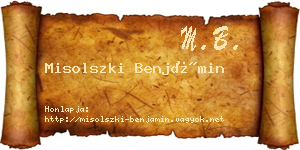 Misolszki Benjámin névjegykártya